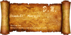 Damkó Margit névjegykártya